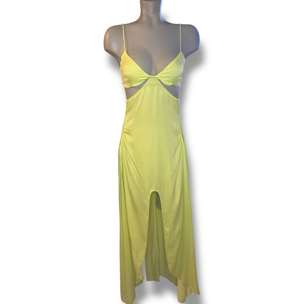 For Love & Lemons Toni Cutout Maxi Dress in Lime Green size Small NWT - Picture 5 of 8